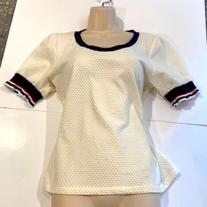 NUMPH 3 TONE T SHIRT FROM PARIS RUFFED SLEEVES